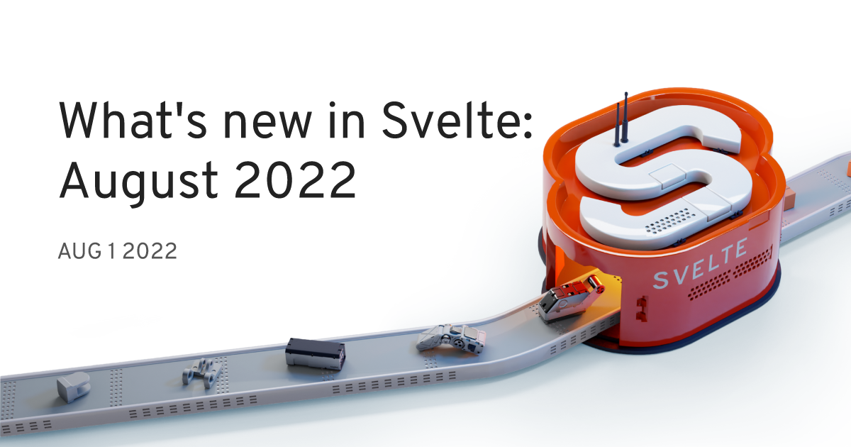 Social card for What's new in Svelte: August 2022